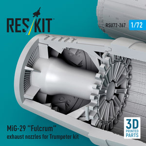 RESKIT RSU72-0267 Tuyères d&amp;#39;échappement MiG-29 « Fulcrum » pour maquette Trumpeter (impression 3D) 1/72 – Bild 3