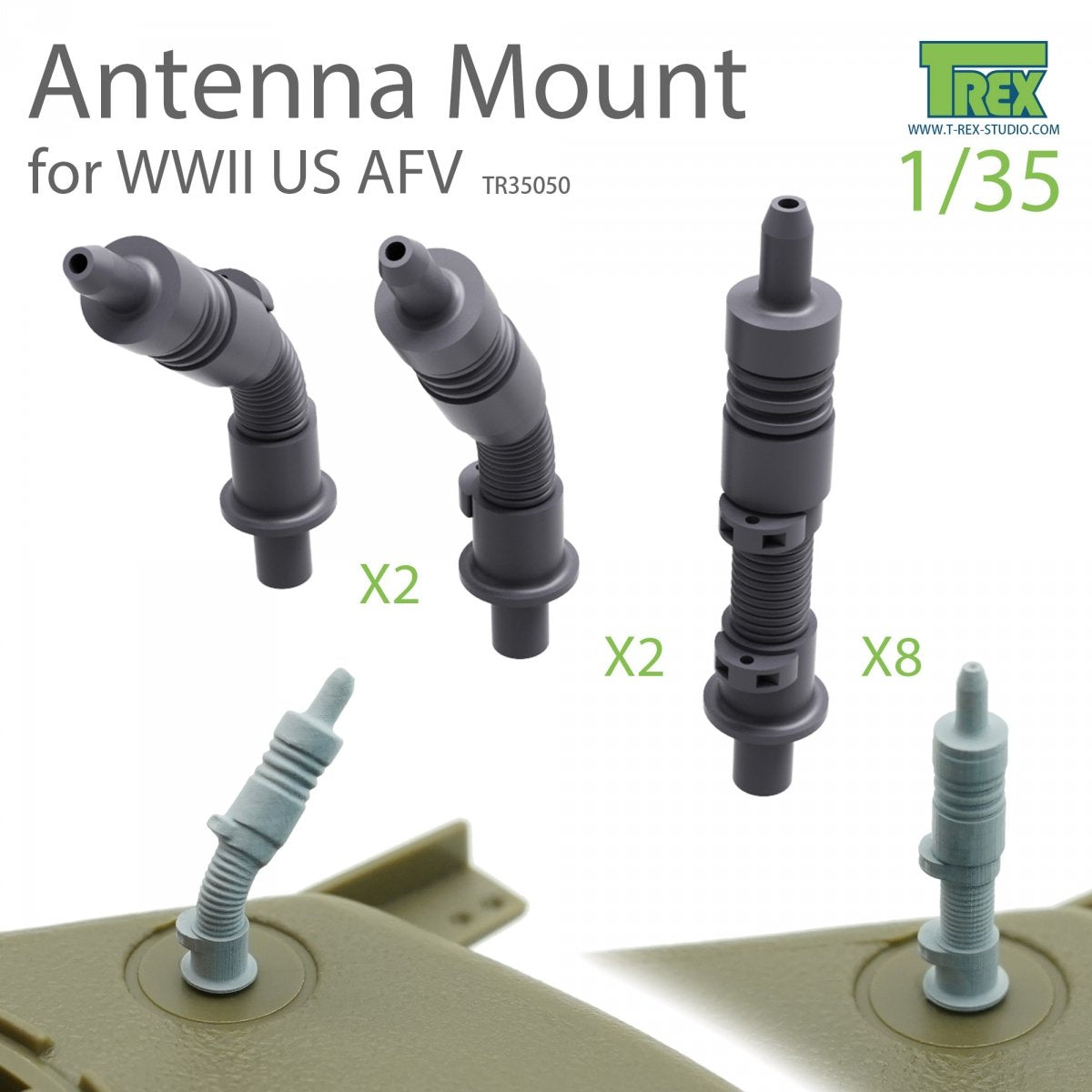 Kit de montage d&amp;#39;antenne T-Rex Studio TR35050 pour véhicules blindés américains de la Seconde Guerre mondiale à l&amp;#39;échelle 1/35