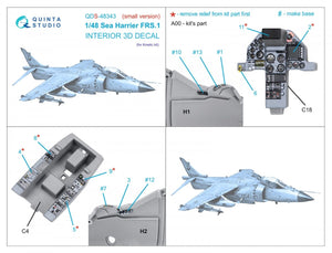 Quinta Studio QDS-48343 Sea Harrier FRS.1 3D-Printed &amp;amp; coloured Interior on decal paper (Kinetic) (Small version) 1/48 – zdjęcie 2