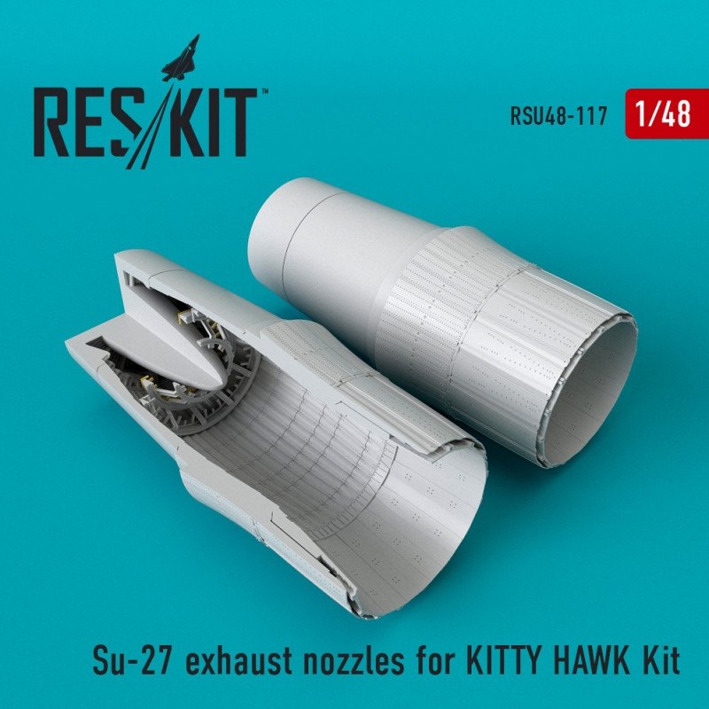 RESKIT RSU48-0117 Buses d&amp;#39;échappement Su-27 pour maquette Kitty Hawk 1/48
