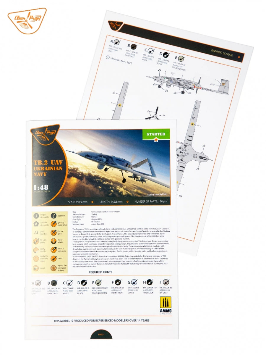 Clear Prop! CP4810 TB.2 UAV UKRAINIAN NAVY STARTER KIT 1/48 – zdjęcie 12