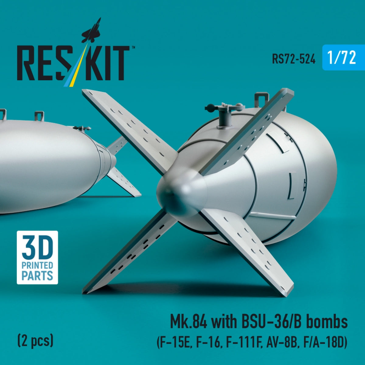 RESKIT RS72-0524 Mk.84 avec bombes BSU-36/B (2 pièces) (Impression 3D) 1/72 – image 3
