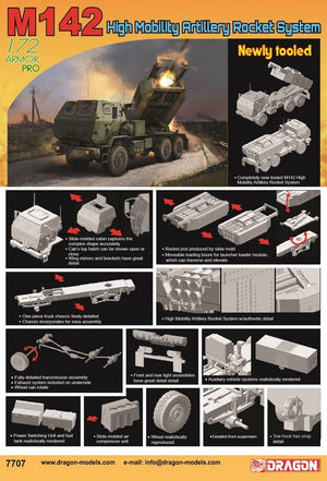 Dragon 7707 M142 HIMARS - Système de roquettes d&amp;#39;artillerie à haute mobilité 1/72