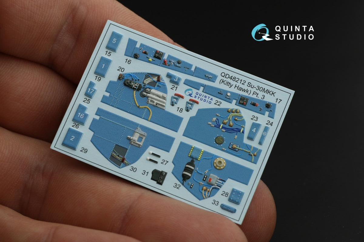 Intérieur imprimé en 3D et coloré sur papier décalcomanie Quinta Studio QD48212 Su-30MKK (KittyHawk) 1/48 – image 4