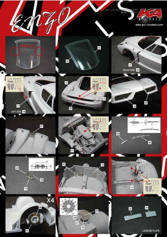 KA Models KE-24017 Mise à niveau photogravée Ferrari Enzo 1/24 – Bild 2