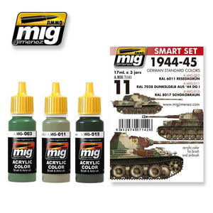 Munitions pour Mig Jiminez 7141 1944-1945, couleurs standard allemandes (3 x 17 ml)