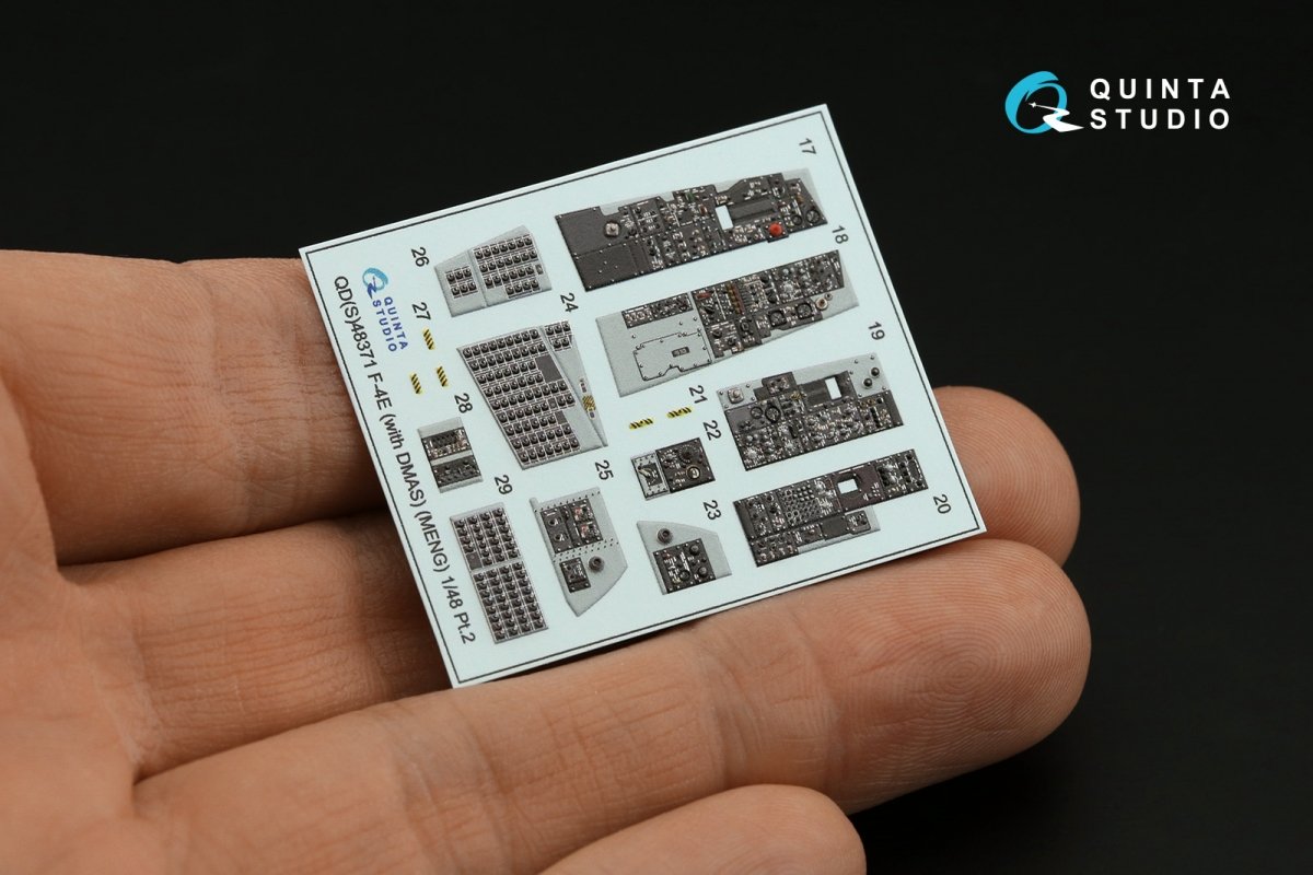 Quinta Studio QD48371 F-4E avec intérieur imprimé en 3D et coloré DMAS sur papier décalcomanie (Meng) 1/48 – immagine 6