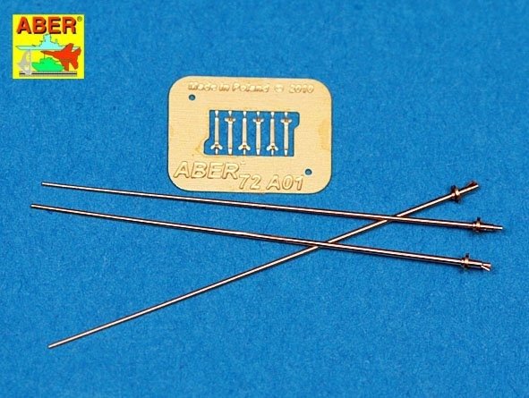Aber 72A01 German 2m antennas x3 pcs 1/72
