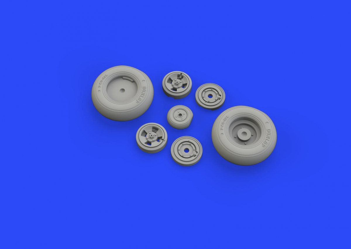Roues Eduard 632129 Spitfire Mk. IX à 4 rayons avec pneu lisse TAMIYA 1/32 – Bild 3