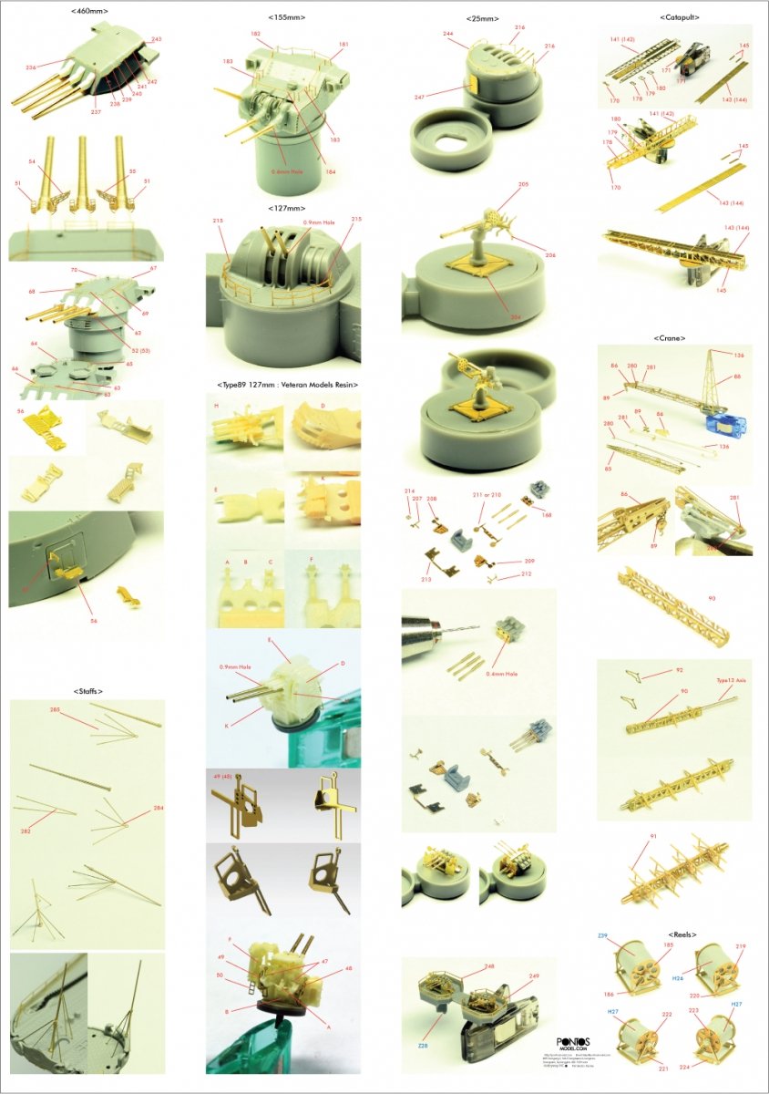 Pontos 35003F1 Kit de détails pour le Yamato IJN (1/350) – Bild 3