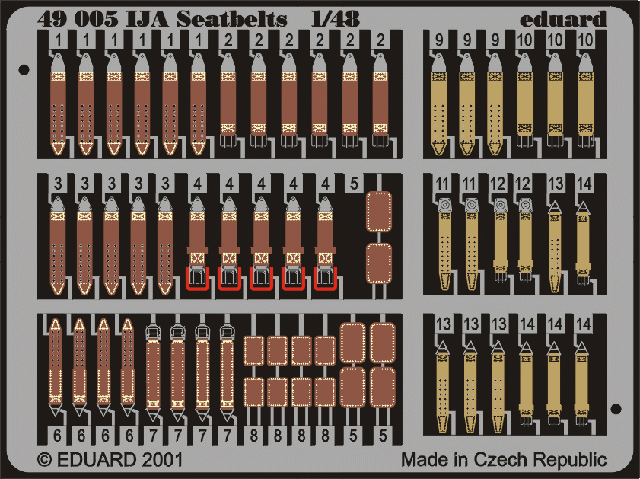 Eduard 49005 Ceintures de sécurité IJA 1/48