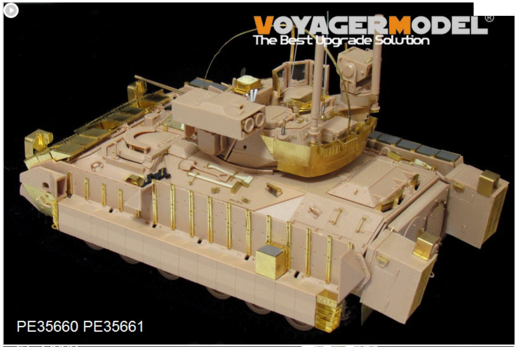 Maquette Voyager PE35660 M2A3 BRADLEY de l&amp;#39;armée américaine moderne avec système BUSK III IFV Basic (canon et lance-fumigènes inclus) (Pour MENG SS-004) 1/35