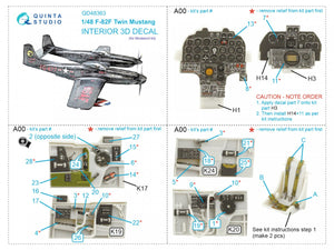 Intérieur imprimé en 3D et coloré sur papier décalcomanie Quinta Studio QD48363 F-82F Twin Mustang (Modelsvit) 1/48 – immagine 12