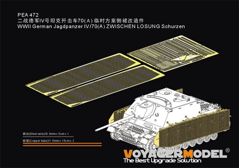 Voyager modèle PEA472 WWII allemand Jagdpanzer IV/70(A) ZWISCHEN LOSUNG Schurzen GP 1/35