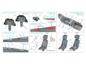 Quinta Studio QD+48602 L-39C 3D-Printed &amp; coloured Interior on decal paper ( Trumpeter )( with 3D-printed resin parts ) 1/48
