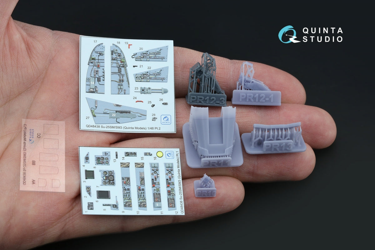 Intérieur coloré imprimé en 3D sur papier décalcomanie pour Su-25SM/SM3 (Zvezda/Quinta Models/Arma Models) Quinta Studio QD+48438, échelle 1/48 – immagine 2