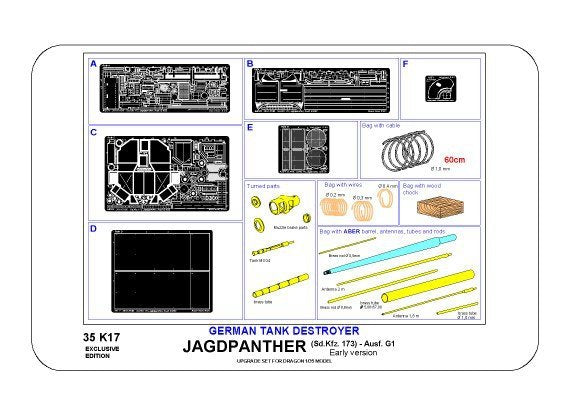 Aber 35K17 Sd,Kfz. 173 Jagdpanther-première version (1/35) – immagine 10