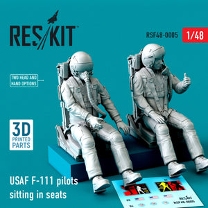 RESKIT RSF48-0005 PILOTES DE F-111 DE L&amp;#39;USAF ASSIS SUR LEURS SIÈGES (2 PIÈCES) (IMPRIMÉ EN 3D) 1/48 – image 2