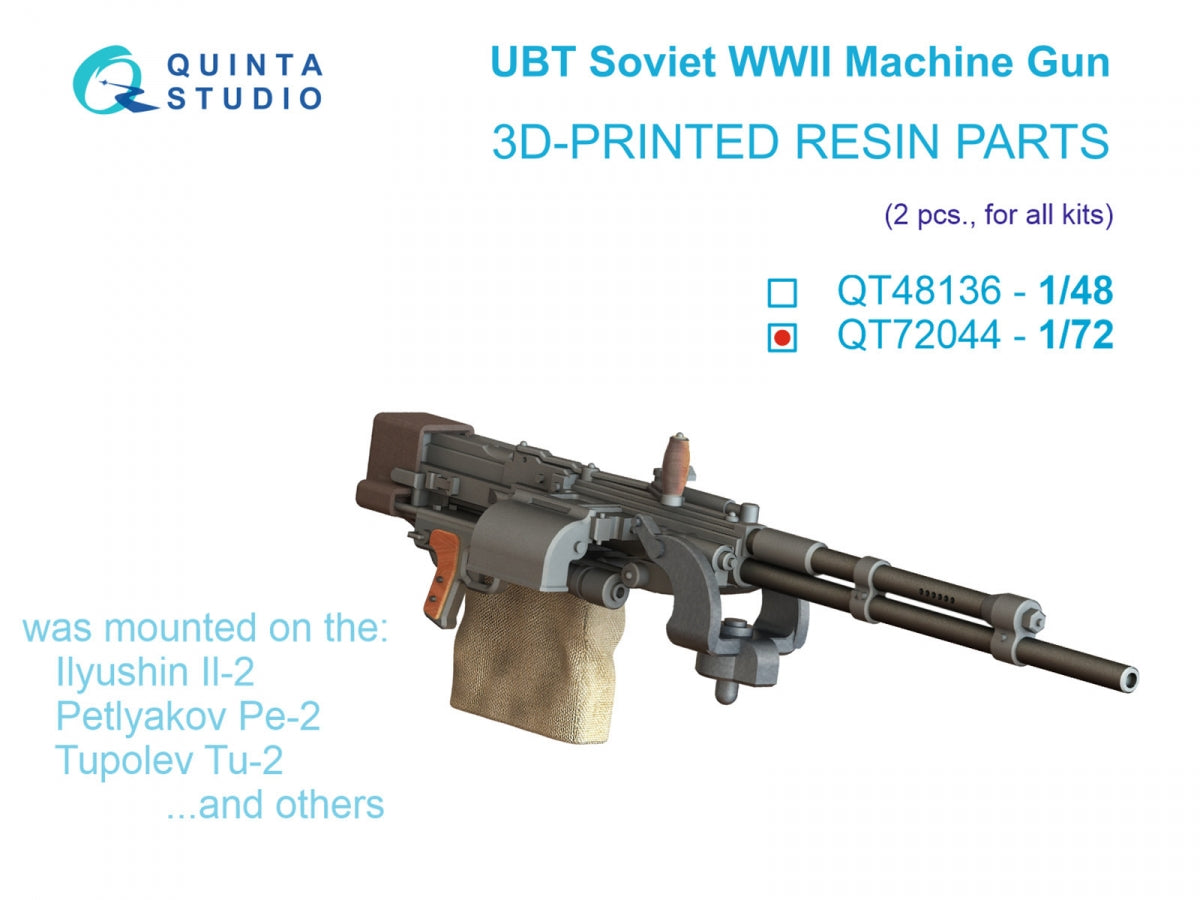 Quinta Studio QT72044 UBT Machine Gun (Soviet, WWII), 2 pcs (for all kits) 1/72