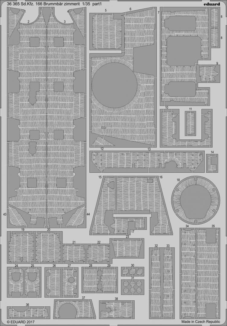 Edouard 36365 Sd. Kfz. 166 Brummbar zimmerit TAMIYA 1/35