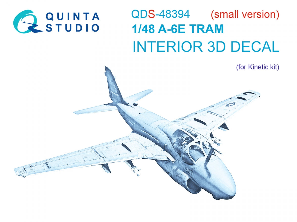 Intérieur imprimé en 3D et coloré sur papier décalcomanie Quinta Studio QDS-48394 A-6E TRAM (Kinetic) (Petite version) 1/48