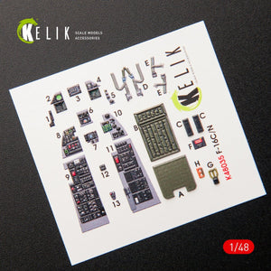 Décalcomanies 3D intérieures KELIK K48035 F-16CN « FIGHTING FALCON » pour maquette Tamiya au 1/48 – immagine 2