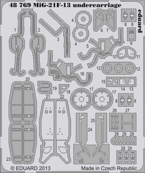 Eduard 48769 Train de roulement MiG-21F-13 1/48 Trumpeter