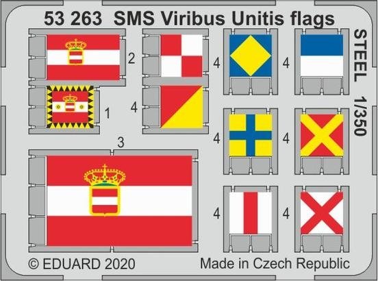 Eduard 53263 SMS Viribus Unitis drapeaux TROMPETTE EN ACIER 1/350