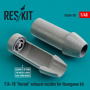 RESKIT RSU48-0307 F/A-18 « HORNET » TUYAUX D&amp;#39;ÉCHAPPEMENT POUR MAQUETTE HASEGAWA 1/48