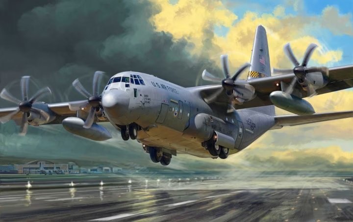 Zvezda 7325 Avion de transport militaire américain C-130J 1/72