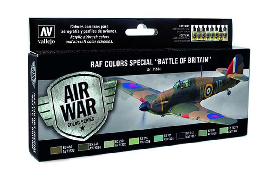Vallejo 71144 Model Air Coffret de 8 peintures - Couleurs RAF « Bataille d&amp;#39;Angleterre »
