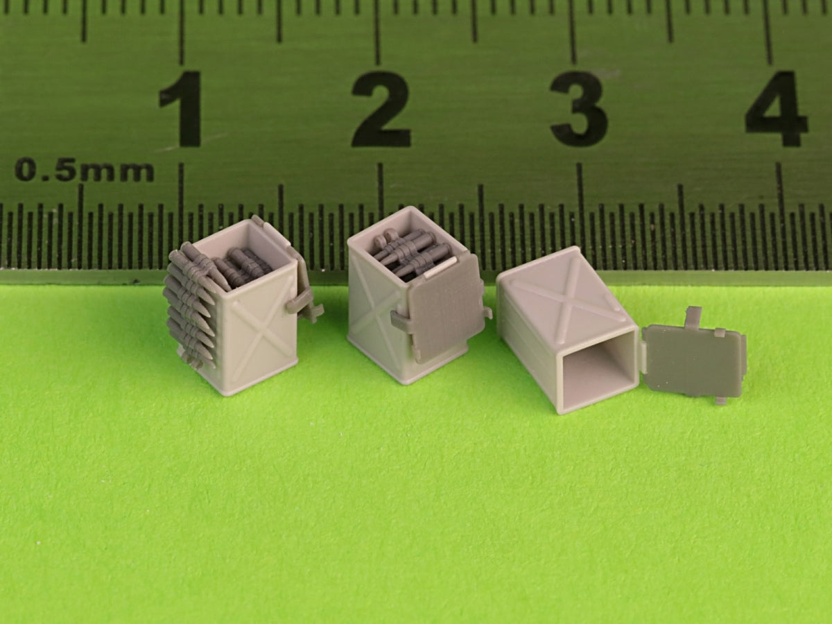 Boîtes de munitions Master GM-35-071 D68375 (50 cartouches) pour fusil Browning M2 .50 - utilisées au début de la Seconde Guerre mondiale (6 pièces) - OUVERTES 1/35 – immagine 3