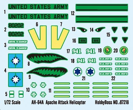 Hobby Boss 87218 AH-64A Apache Hélicoptère d&amp;#39;attaque (1/72) – immagine 3