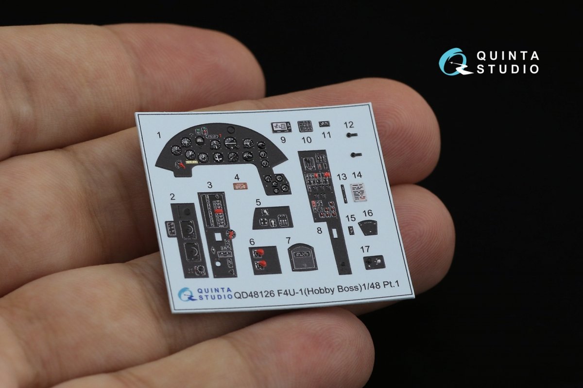 Quinta Studio QD48126 F4U-1 Corsair (Birdcage) 3D-Printed &amp;amp; coloured Interior on decal paper (Hobby Boss) 1/48 – zdjęcie 11