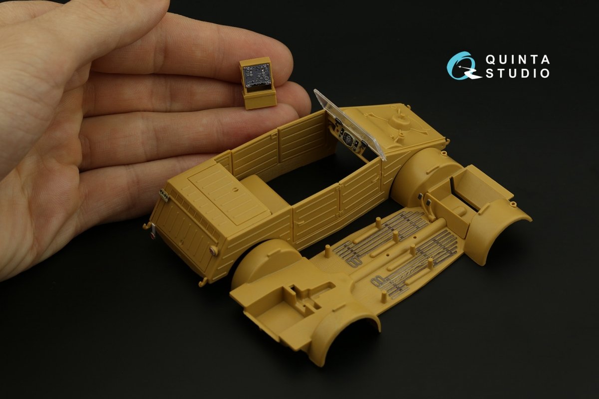 Intérieur imprimé en 3D et coloré sur papier décalcomanie Quinta Studio QD35055 Kubelwagen type 82 (Italeri) 1/35 – immagine 6