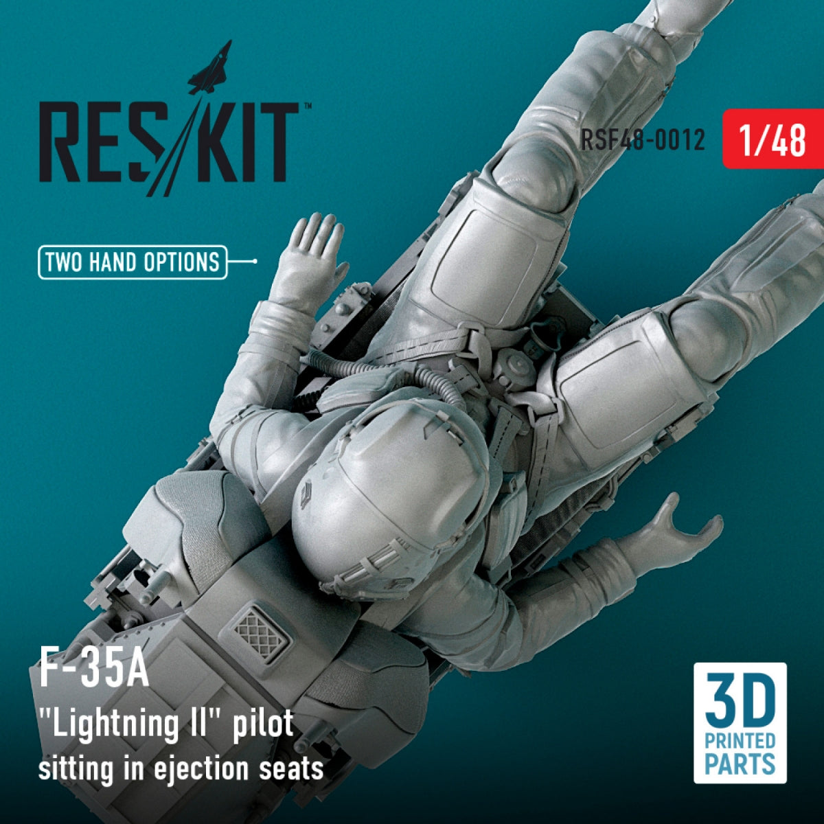 RESKIT RSF48-0012 F-35A « LIGHTNING II » PILOTE ASSIS DANS UN SIÈGE ÉJECTIONNABLE MODIFICATION TARDIVE (TYPE 1) (IMPRIMÉ EN 3D) 1/48 – immagine 2