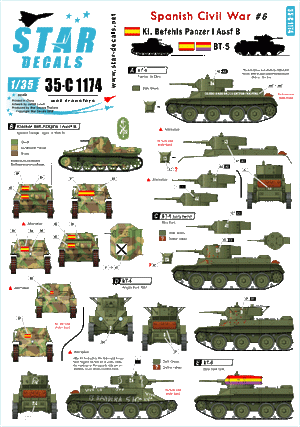 Star Decals 35-C1174 Guerre civile espagnole n° 6 1/35