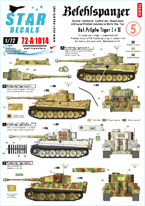 Star Decals 72-A1014 Befehlspanzer # 5. Commandement allemand 1/72