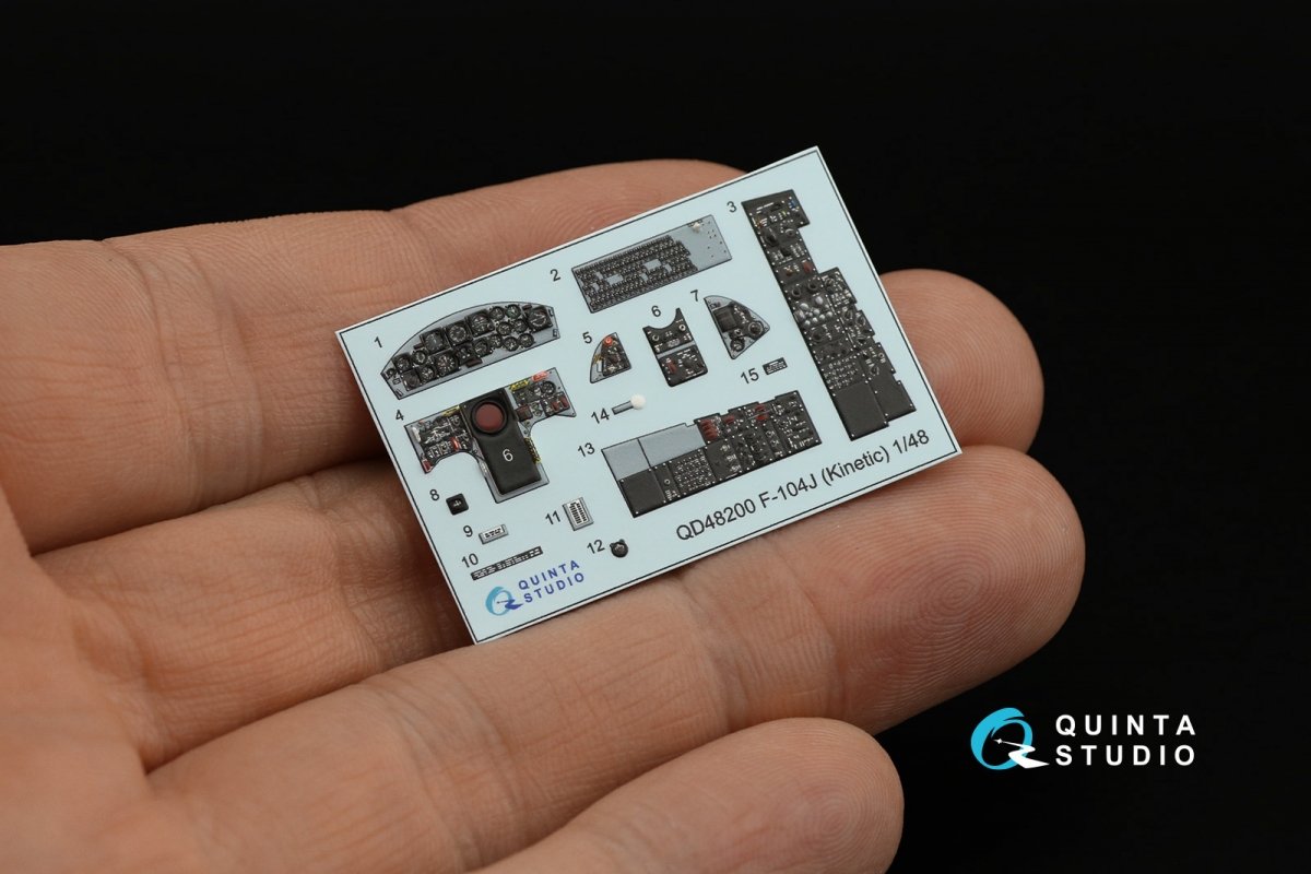 Intérieur imprimé en 3D et coloré sur papier décalcomanie Quinta Studio QD48200 F-104J (pour Kinetic) 1/48 – image 9