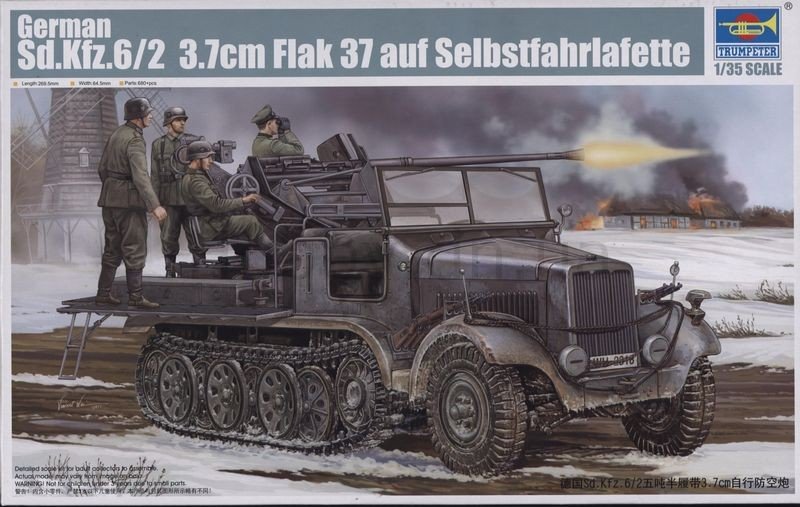 Trumpeter 05532 Allemand Sd.Kfz.6/2 3,7 cm Flak 37 auf Selbstfahrlafette (1/35)