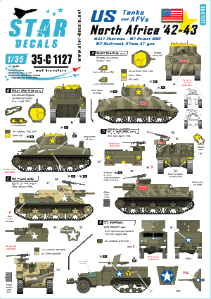 Star Decals 35-C1127 US tanks &amp;amp; AFVs in North Africa 1942-43 1/35