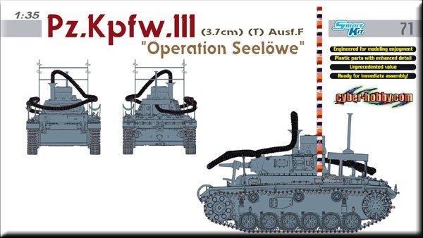 Cyber ​​​​Hobby 6717 Pz. Kpfw. 111(3,7 cm)(T) Ausf. F, Opération Seelowe (1/35)