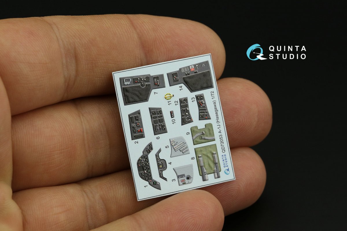 Intérieur imprimé en 3D et coloré sur papier décalcomanie Quinta Studio QD72053 A-1J (Hasegawa) 1/72 – image 4