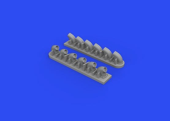 Eduard 632161 Cheminées d&amp;#39;échappement P-40E TRUMPETER 1/32  – image 2