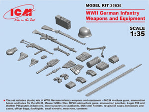 ICM 35638 Armes et équipements d&amp;#39;infanterie allemande de la Seconde Guerre mondiale, échelle 1/35