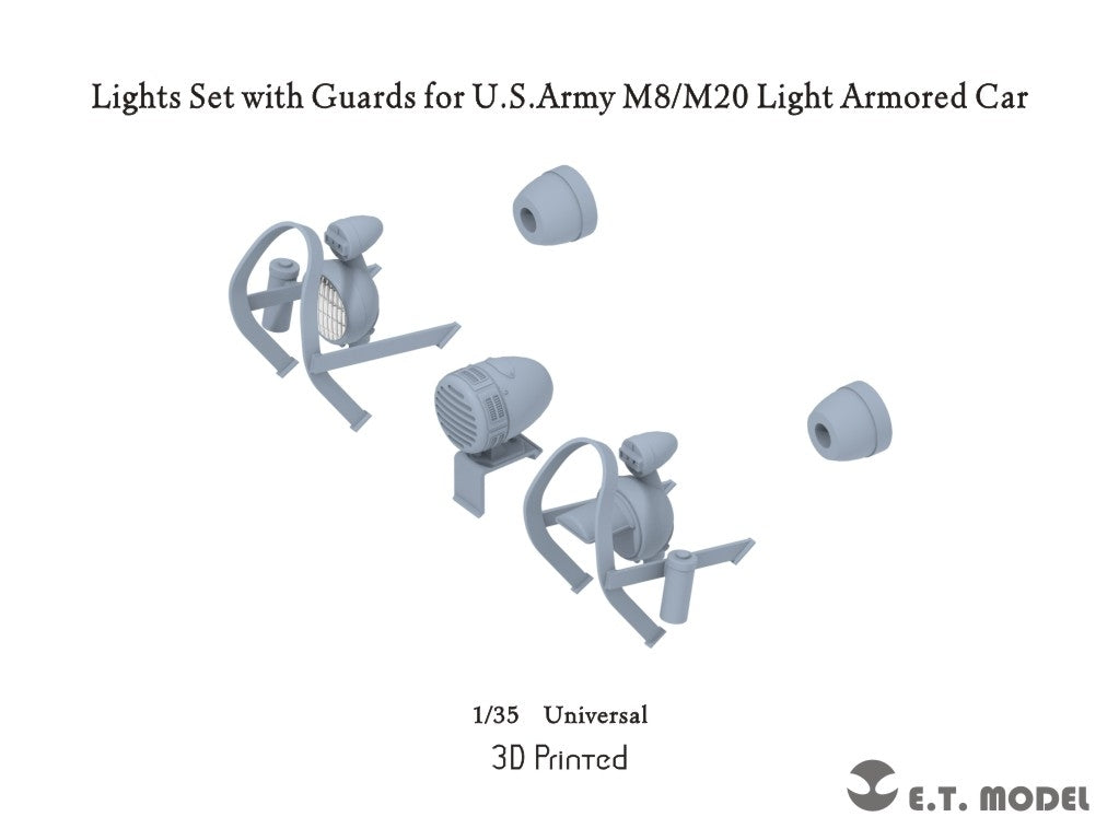 ET Model P35-288 Lights Set with Guards for USArmy M8/M20 Light Armored Car 1/35
