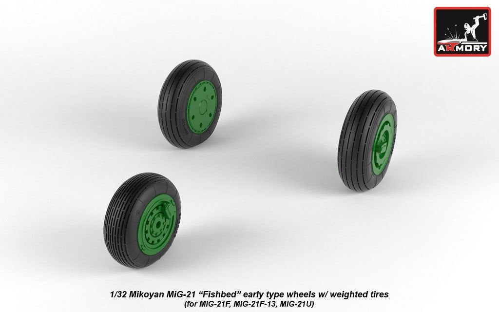 Armory Models AW32009 Roues Fishbed pour Mikoyan MiG-21 avec pneus lestés, échelle 1/32 (début de production) – image 3
