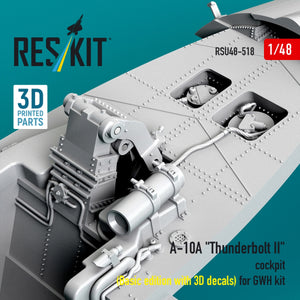 RESKIT RSU48-0518 A-10A "Thunderbolt II" cockpit (Basic edition with 3D decals) for GWH kit (3D Printed) 1/48