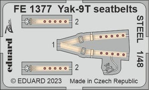Eduard FE1377 Ceintures de sécurité Yak-9T ACIER ZVEZDA 1/48