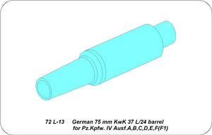 Aber 72L-13 Canon 75mm KwK 37 L/24 pour Panzer IV Ausf.A,B,C,D,E,F1 / Canon Allemand 75mm KwK 37 L/24 pour Pz.Kpfw. IV. Ausf. A,B,C,D,E,F(F1) 1/72 – Bild 3
